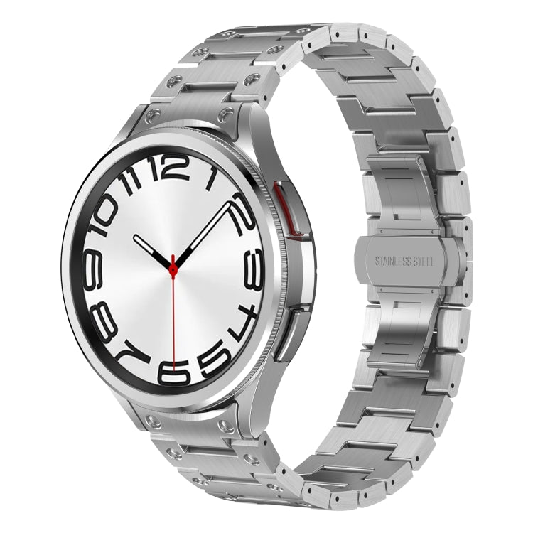 For Samsung Galaxy Watch 5 Pro Dual Circle Curved Connection Stainless Steel Watch Band(Silver) - Watch Bands by PMC TechLife | Online Shopping South Africa | PMC TechLife