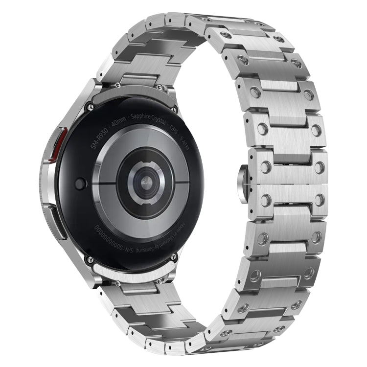 For Samsung Galaxy Watch 5 Pro Dual Circle Curved Connection Stainless Steel Watch Band(Silver) - Watch Bands by PMC TechLife | Online Shopping South Africa | PMC TechLife