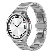 For Samsung Galaxy Watch 5 Pro Dual Circle Curved Connection Stainless Steel Watch Band(Silver)