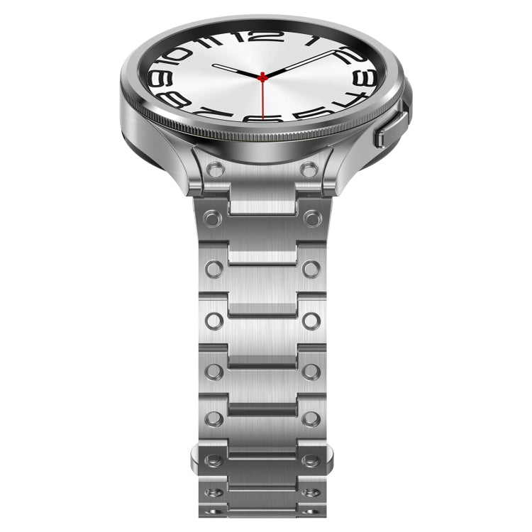 For Samsung Galaxy Watch 5 Pro Dual Circle Curved Connection Stainless Steel Watch Band(Silver) - Watch Bands by PMC TechLife | Online Shopping South Africa | PMC TechLife