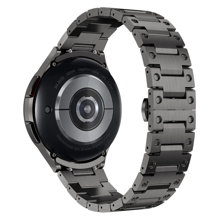 For Samsung Galaxy Watch 4 40 / 44mm Dual Circle Curved Connection Stainless Steel Watch Band(Gray) - Watch Bands by PMC TechLife | Online Shopping South Africa | PMC TechLife