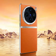 For vivo X100 Pro Electroplating Plain-leather All-inclusive Shockproof Phone Case(Orange) - X100 Pro Cases by PMC TechLife | Online Shopping South Africa | PMC TechLife