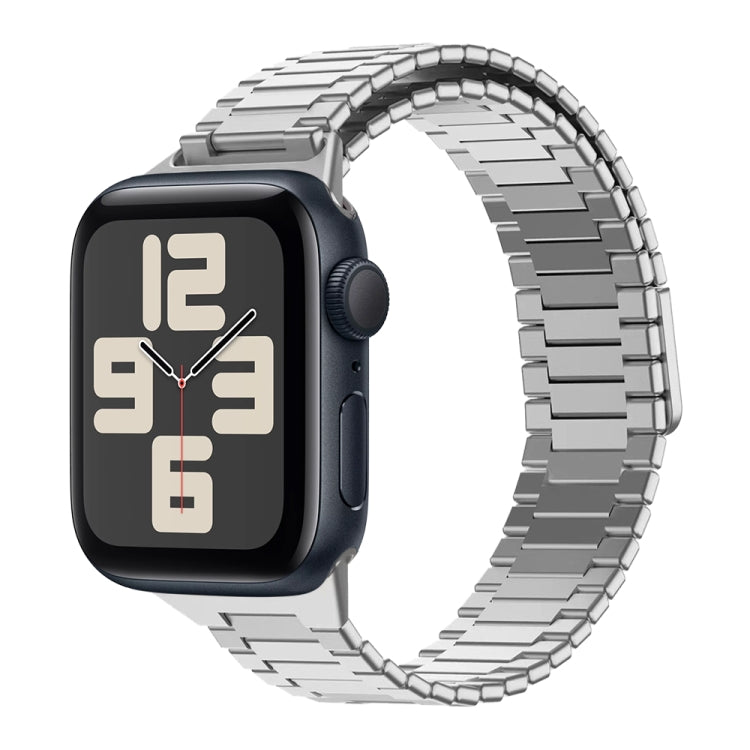For Apple Watch SE 2023 44mm Bamboo Magnetic Stainless Steel Metal Watch Strap(Silver) - Watch Bands by PMC TechLife | Online Shopping South Africa | PMC TechLife