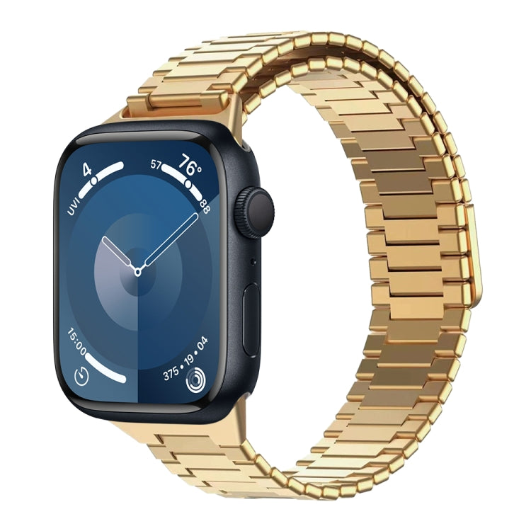 For Apple Watch Series 9 41mm Bamboo Magnetic Stainless Steel Metal Watch Strap(Gold) - Watch Bands by PMC TechLife | Online Shopping South Africa | PMC TechLife