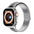 For Apple Watch Ultra 49mm  Bamboo Magnetic Stainless Steel Metal Watch Strap(Silver Black) - Watch Bands by PMC TechLife | Online Shopping South Africa | PMC TechLife
