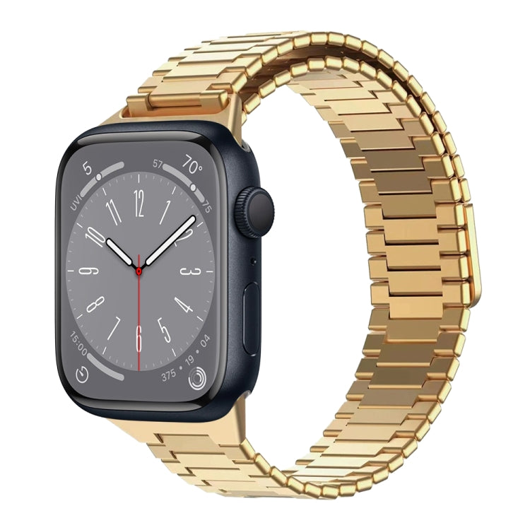For Apple Watch Series 8 41mm Bamboo Magnetic Stainless Steel Metal Watch Strap(Gold) - Watch Bands by PMC TechLife | Online Shopping South Africa | PMC TechLife