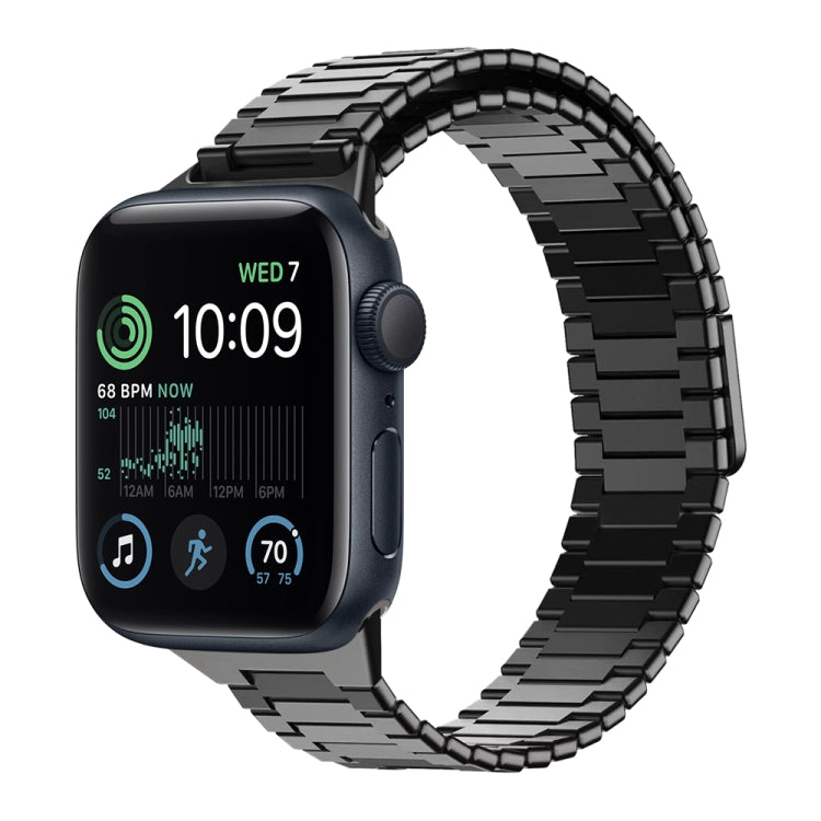 For Apple Watch SE 2022 40mm Bamboo Magnetic Stainless Steel Metal Watch Strap(Black) - Watch Bands by PMC TechLife | Online Shopping South Africa | PMC TechLife