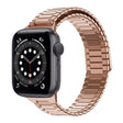 For Apple Watch Series 6 40mm Bamboo Magnetic Stainless Steel Metal Watch Strap(Rose Gold) - Watch Bands by PMC TechLife | Online Shopping South Africa | PMC TechLife