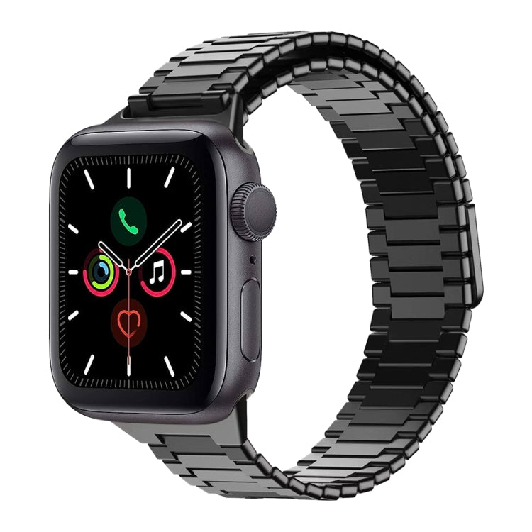 For Apple Watch Series 5 40mm Bamboo Magnetic Stainless Steel Metal Watch Strap(Black) - Watch Bands by PMC TechLife | Online Shopping South Africa | PMC TechLife