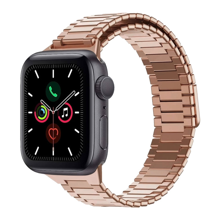 For Apple Watch Series 5 40mm Bamboo Magnetic Stainless Steel Metal Watch Strap(Rose Gold) - Watch Bands by PMC TechLife | Online Shopping South Africa | PMC TechLife