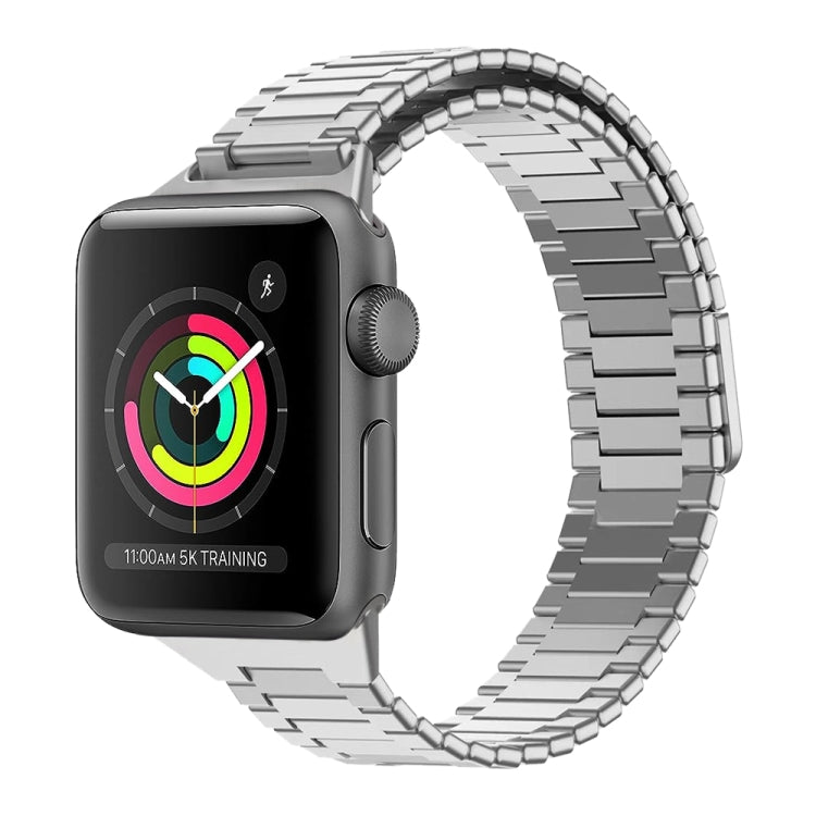 For Apple Watch Series 3 38mm Bamboo Magnetic Stainless Steel Metal Watch Strap(Silver) - Watch Bands by PMC TechLife | Online Shopping South Africa | PMC TechLife