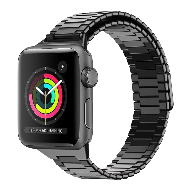 For Apple Watch Series 3 38mm Bamboo Magnetic Stainless Steel Metal Watch Strap(Black) - Watch Bands by PMC TechLife | Online Shopping South Africa | PMC TechLife