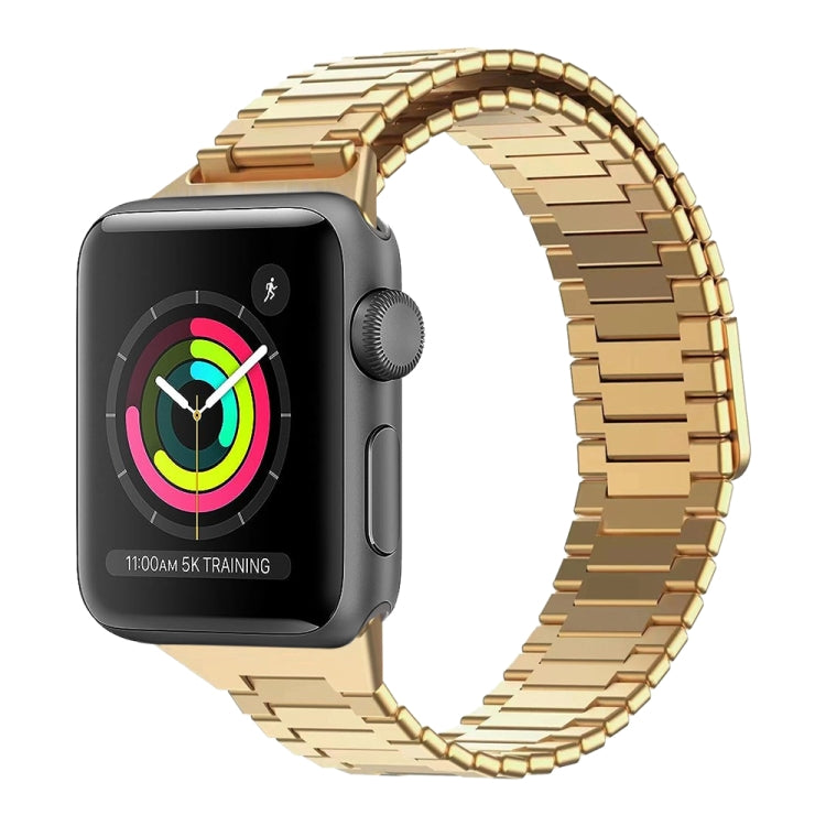 For Apple Watch Series 3 42mm Bamboo Magnetic Stainless Steel Metal Watch Strap(Gold) - Watch Bands by PMC TechLife | Online Shopping South Africa | PMC TechLife