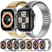 For Apple Watch Ultra 49mm  Bamboo Magnetic Stainless Steel Metal Watch Strap(Rose Gold)