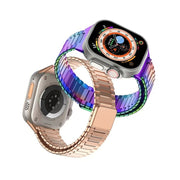 For Apple Watch Ultra 49mm  Bamboo Magnetic Stainless Steel Metal Watch Strap(Rose Gold)