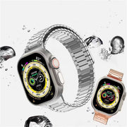 For Apple Watch Series 8 41mm Bamboo Magnetic Stainless Steel Metal Watch Strap(Rose Gold)