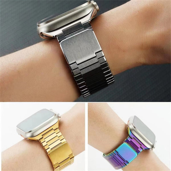For Apple Watch Series 6 40mm Bamboo Magnetic Stainless Steel Metal Watch Strap(Rose Gold)