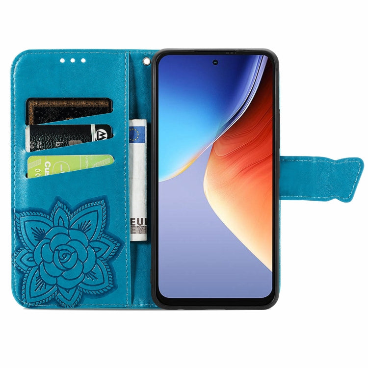 For Blackview A96 Butterfly Love Flower Embossed Leather Phone Case(Blue) - More Brand by PMC TechLife | Online Shopping South Africa | PMC TechLife