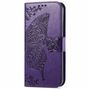 For Blackview A96 Butterfly Love Flower Embossed Leather Phone Case(Dark Purple)