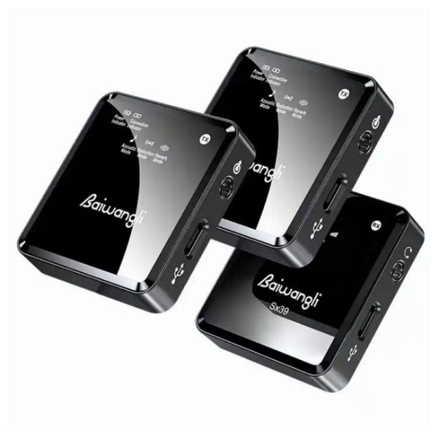 SX39 For iPhone Lavalier Wireless Noise Reduction Microphone with Dual Transmitter + Receiver