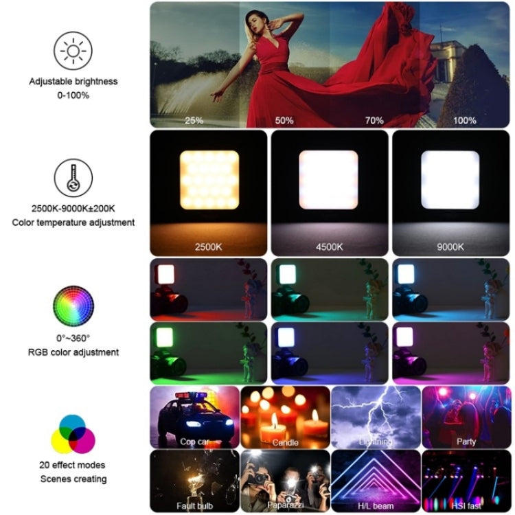 VLOGLITE T64RGB Mini Pocket Beauty Light Portable RGB Fill Light Cell Phone Camera Video Fill Light - free shipping - PMC Jewellery - Order now!