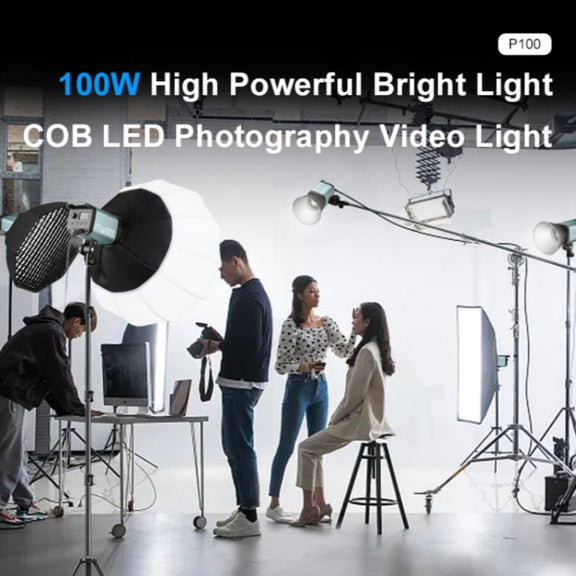 VLOGLITE P100 Professional Photography Video Fill Light 100W High Powerful Bright COB LED Light, Plug:UK Plug