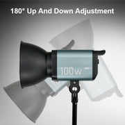 VLOGLITE P100 Professional Photography Video Fill Light 100W High Powerful Bright COB LED Light, Plug:UK Plug