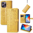 For Blackview A96 Cat and Dog Embossed Leather Phone Case(Yellow) - More Brand by PMC TechLife | Online Shopping South Africa | PMC TechLife