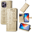 For Blackview A96 Cat and Dog Embossed Leather Phone Case(Gold) - More Brand by PMC TechLife | Online Shopping South Africa | PMC TechLife