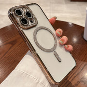 For iPhone 13 Pro Diamond Plated MagSafe TPU Phone Case(Gold)