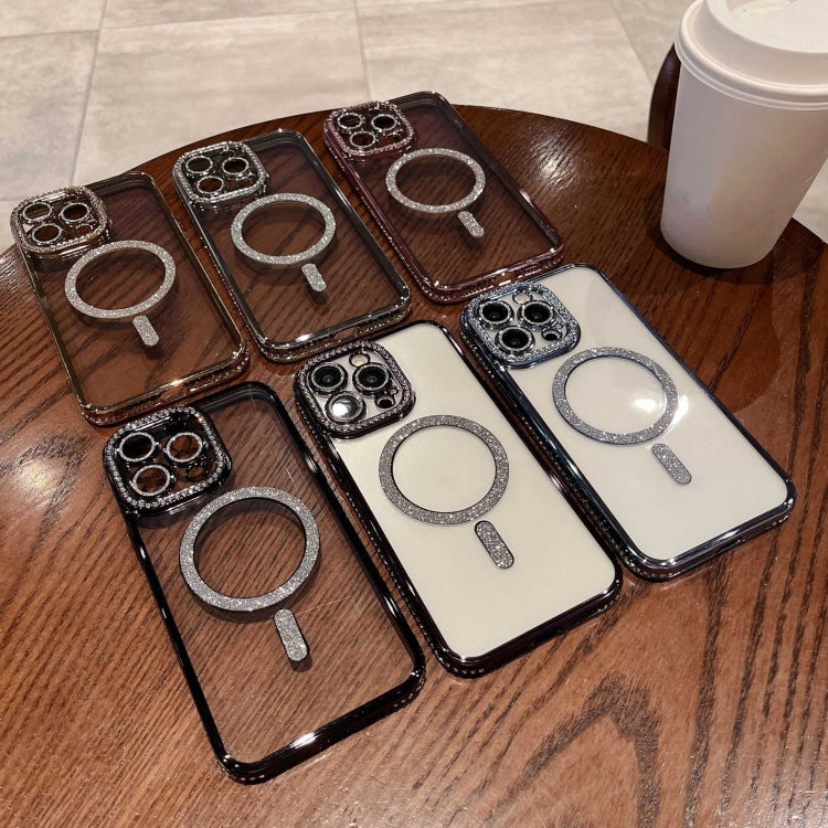 For iPhone 16e Diamond Plated MagSafe TPU Phone Case(Black)