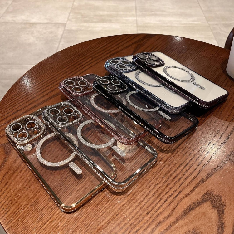 For iPhone 16 Pro Max Diamond Plated MagSafe TPU Phone Case(Silver) - iPhone 16 Pro Max Cases by PMC TechLife | Online Shopping South Africa | PMC TechLife | Buy Now Pay Later Mobicred