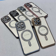 For iPhone 16 Diamond Plated MagSafe TPU Phone Case(Purple)