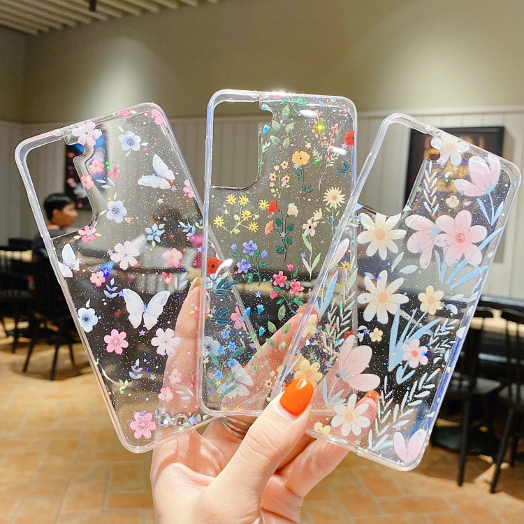 For Samsung Galaxy A54 5G Fresh Small Floral Epoxy TPU Phone Case(D05 Blue Floral) - Galaxy Phone Cases by PMC TechLife | Online Shopping South Africa | PMC TechLife