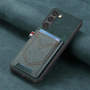 For Samsung Galaxy S25 5G Denim Texture Leather Skin Phone Case with Card Slot(Green)