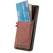 For Samsung Galaxy S25+ 5G Denim Texture Leather Skin Phone Case with Card Slot(Brown)