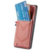 For Samsung Galaxy S25+ 5G Denim Texture Leather Skin Phone Case with Card Slot(Pink)