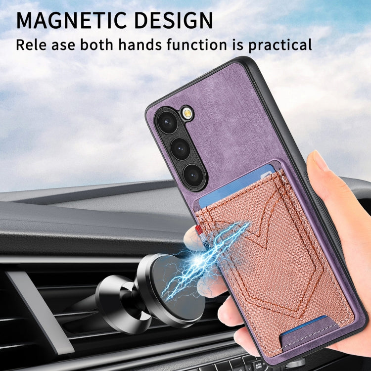 For Samsung Galaxy S25+ 5G Denim Texture Leather Skin Phone Case with Card Slot(Purple) - Galaxy S25+ 5G Cases by PMC Jewellery | Online Shopping South Africa | PMC Jewellery | Buy Now Pay Later Mobicred