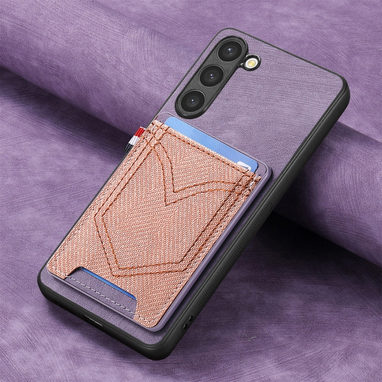 For Samsung Galaxy S25+ 5G Denim Texture Leather Skin Phone Case with Card Slot(Purple) - Galaxy S25+ 5G Cases by PMC Jewellery | Online Shopping South Africa | PMC Jewellery | Buy Now Pay Later Mobicred