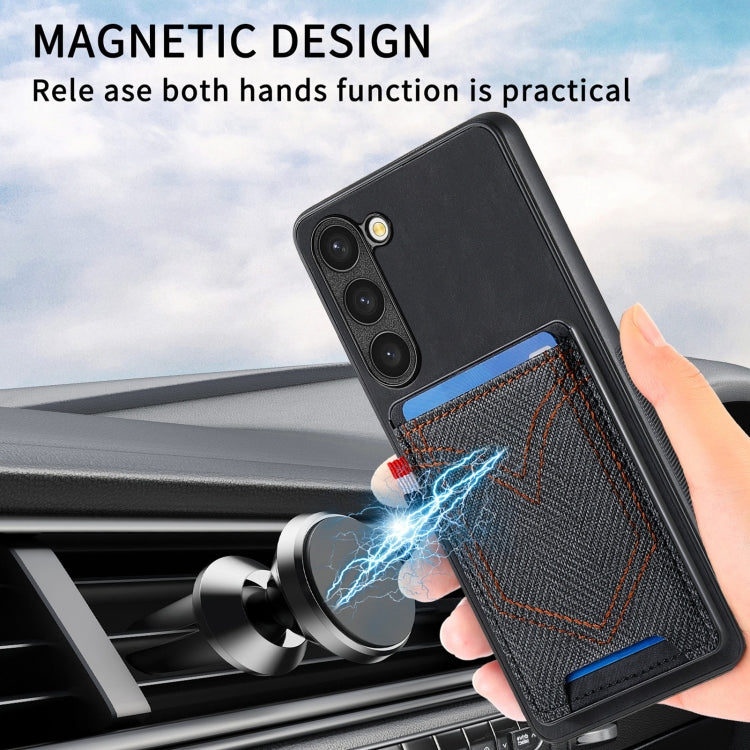 For Samsung Galaxy S25 Ultra 5G Denim Texture Leather Skin Phone Case with Card Slot(Black) - Galaxy S25 Ultra 5G Cases by PMC Jewellery | Online Shopping South Africa | PMC Jewellery | Buy Now Pay Later Mobicred