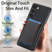 For Samsung Galaxy S25 Ultra 5G Denim Texture Leather Skin Phone Case with Card Slot(Black)