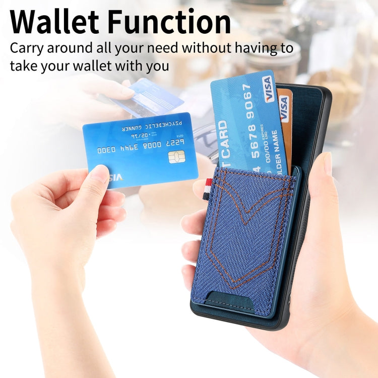 For Samsung Galaxy S25 Ultra 5G Denim Texture Leather Skin Phone Case with Card Slot(Blue) - Galaxy S25 Ultra 5G Cases by PMC Jewellery | Online Shopping South Africa | PMC Jewellery | Buy Now Pay Later Mobicred