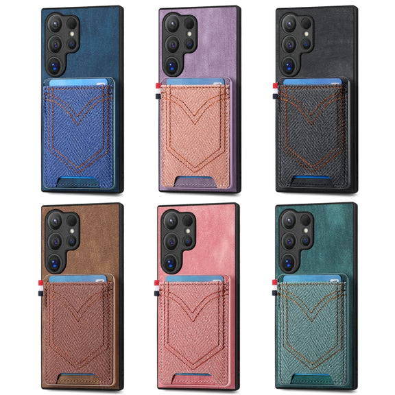 For Samsung Galaxy S25 5G Denim Texture Leather Skin Phone Case with Card Slot(Black)