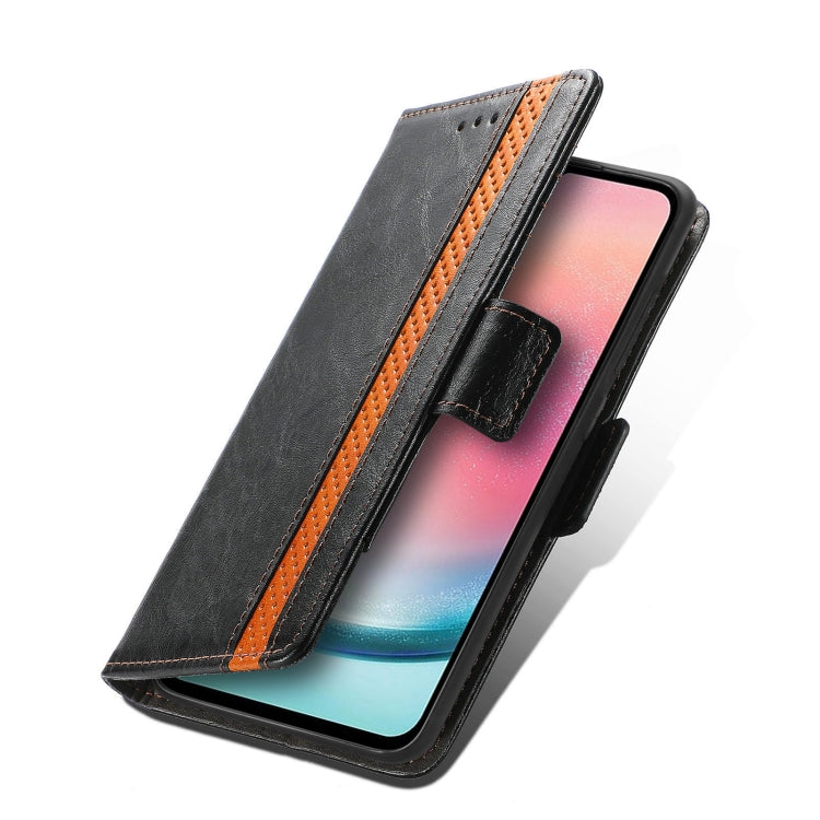 For Samsung Galaxy S25 Ultra 5G CaseNeo Splicing Dual Magnetic Buckle Leather Phone Case(Black) - free shipping - PMC Jewellery - Order now!