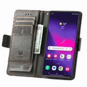 For Samsung Galaxy S25 Ultra 5G CaseNeo Splicing Dual Magnetic Buckle Leather Phone Case(Gray)