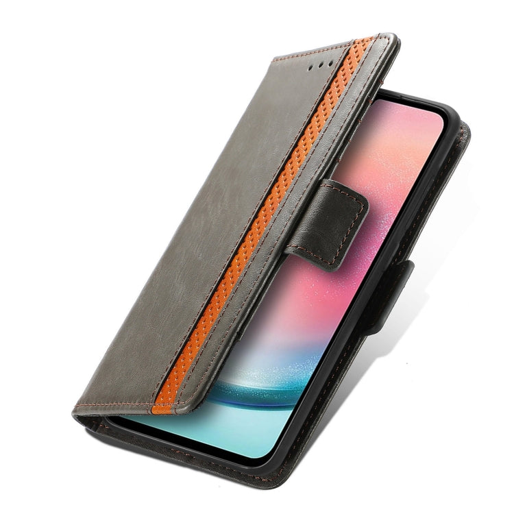 For Samsung Galaxy S25 Ultra 5G CaseNeo Splicing Dual Magnetic Buckle Leather Phone Case(Gray)