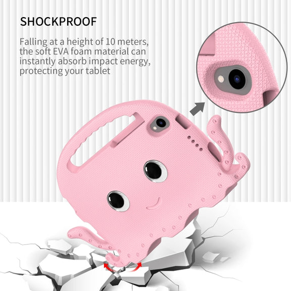 For TCL Tab 8 LE / WiFi 2023 Octopus Style EVA Hybrid PC Shockproof Tablet Case with Strap(Pink)