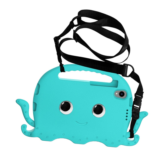 For TCL Tab 8 LE / WiFi 2023 Octopus Style EVA Hybrid PC Shockproof Tablet Case with Strap(Glacial Green)