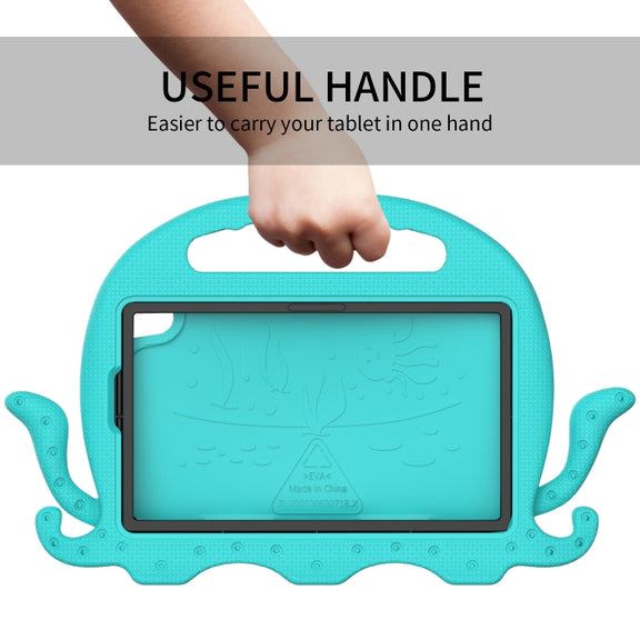 For TCL Tab 8 LE / WiFi 2023 Octopus Style EVA Hybrid PC Shockproof Tablet Case with Strap(Glacial Green)