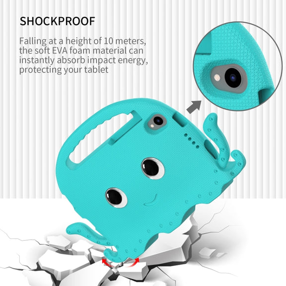 For TCL Tab 8 LE / WiFi 2023 Octopus Style EVA Hybrid PC Shockproof Tablet Case with Strap(Glacial Green)
